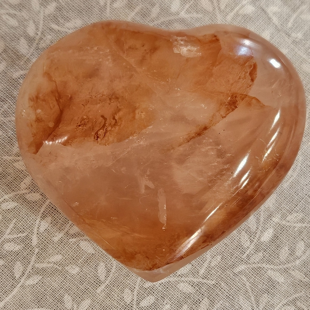 Fire Quartz Crystal Heart